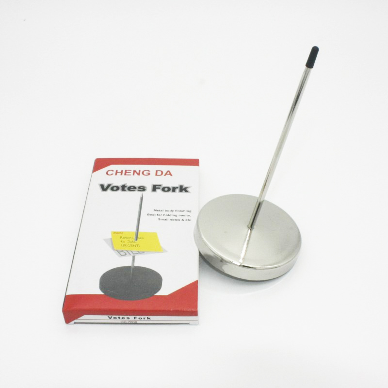 Bill Fork Desk Receipt Holder Restaurant Cafes Receipts Office Check Bill Fork Spindle Straight Rod Paper Holder: Silver