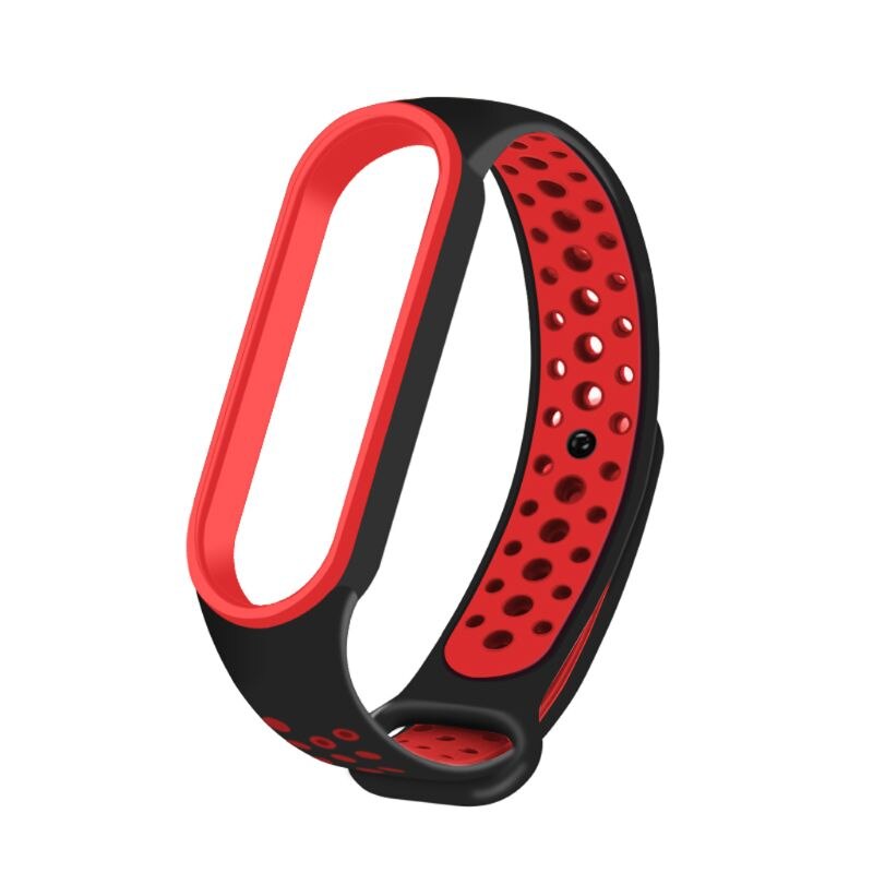 Vervangende zachte siliconen polsband met driekleurige horlogeband voor de xi-aomi mi band 5 slimme armband: A