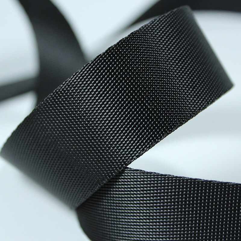 Sangle en Polyester noir pour sacs | Tissage simple, ceinture pour sac à dos, largeur 50yards/lot, 0.47 pouces (12mm)