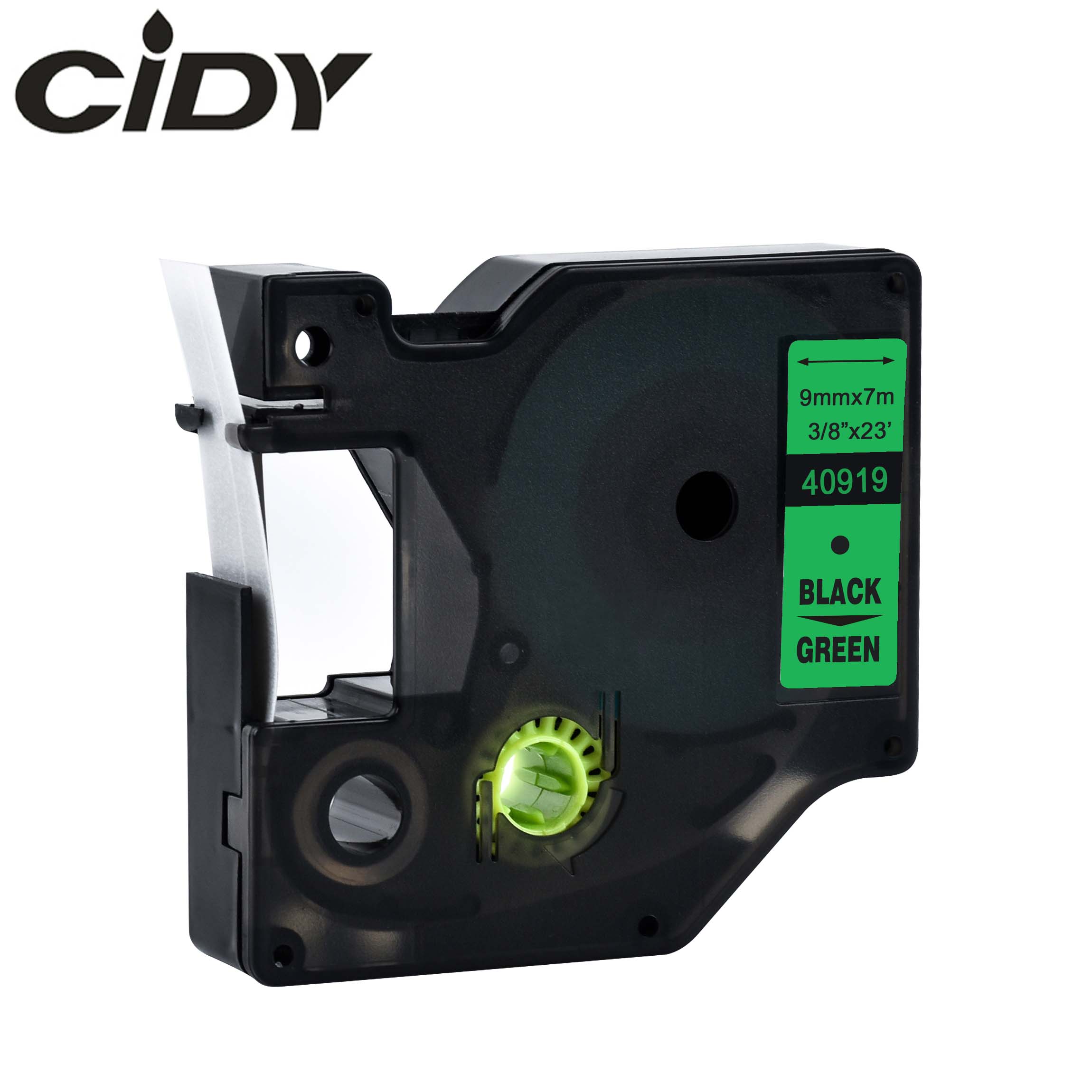 CIDY Multicolor 40913 40918 40910 9mm black on white label tape Compatible Dymo D1 manager 45013 FOR DYMO LM160 LM280 DYMO PNP: 9mm black on green