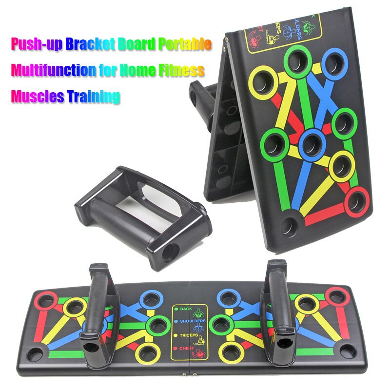 Push Up Board 17 in 1 Complete Push Up Training System Color-Coded Collapsible Push-up Bracket Board