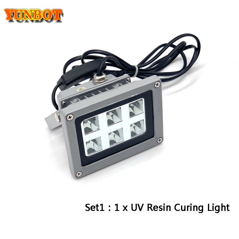 110-260V 405nm UV LED Resin Curing Light Lamp for SLA DLP 3D Printer Photosensitive Accessories: UK plug / set1