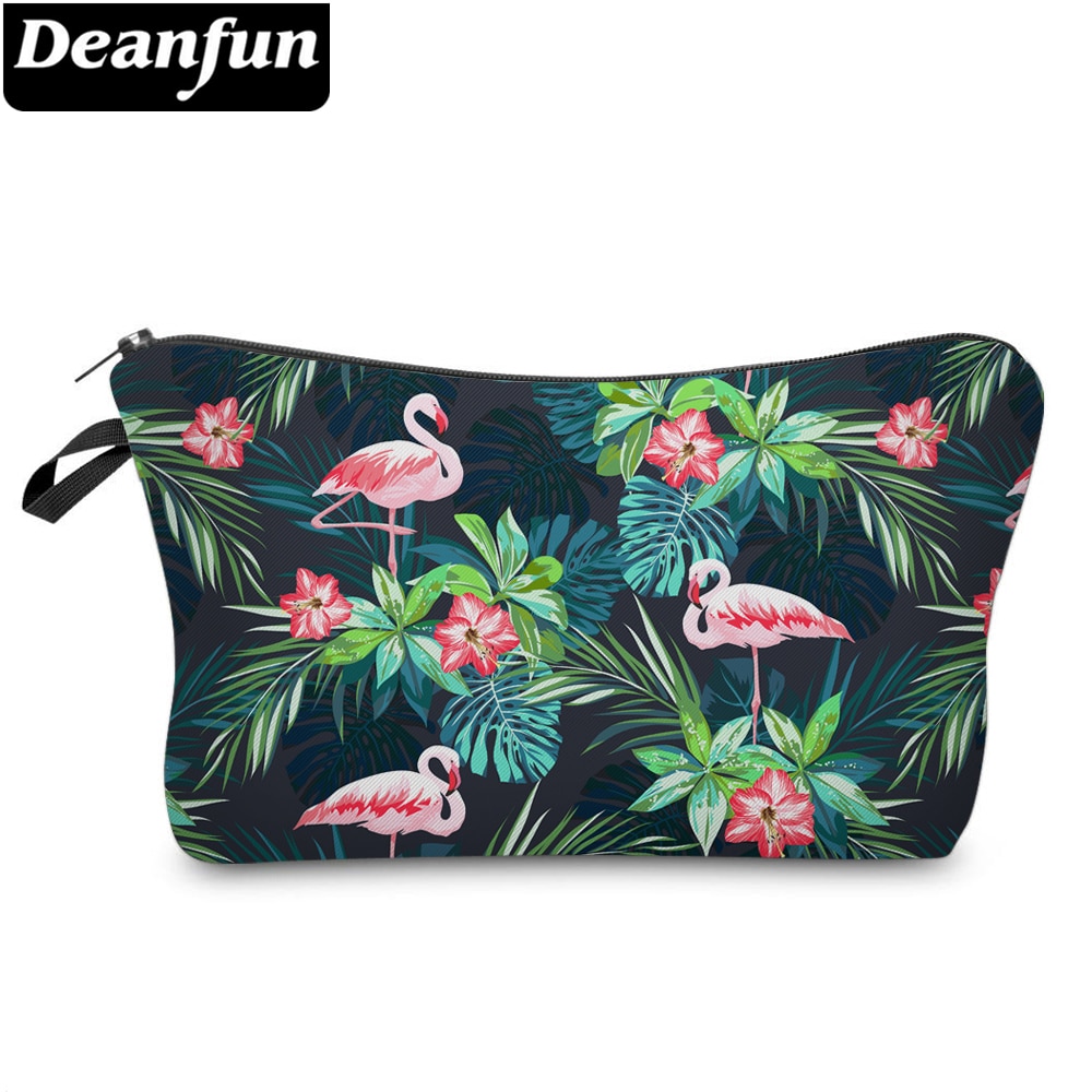 Deanfun femmes 3D imprimé sacs à cosmétiques Flamingo fleur voyage maquillage stockage avec fermeture à glissière 51303