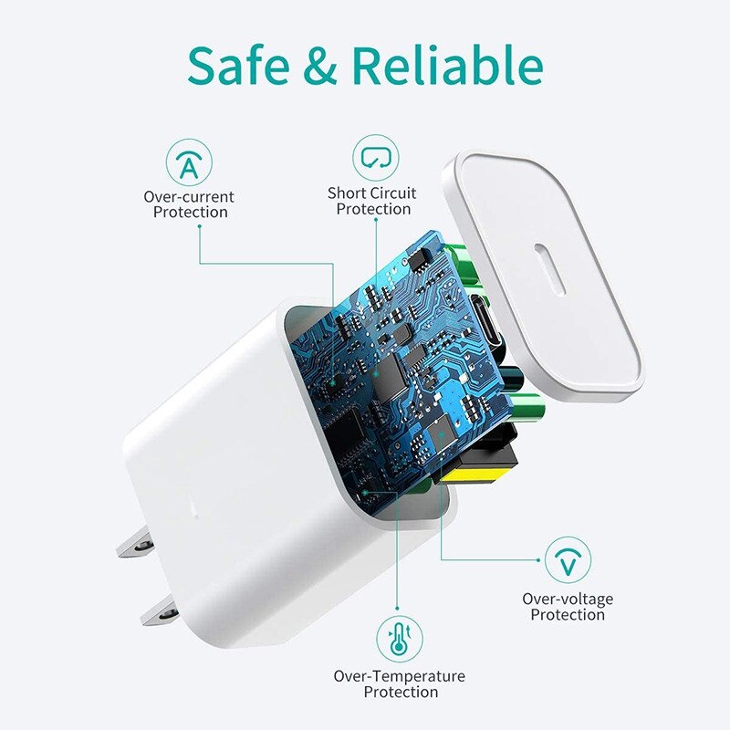 Chargeur Original 20W pour iPhone 12 Pro Max, Mini adaptateur d'alimentation USB type-c QC4.0, avec câble 2M 11 XS