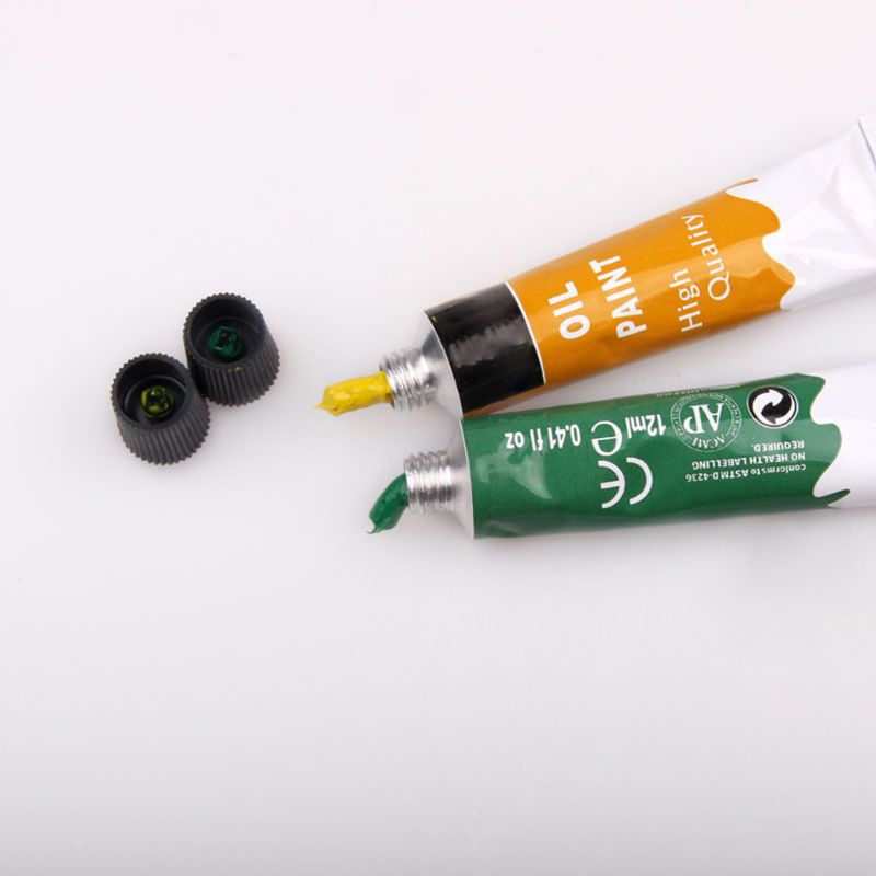 12 Kleuren Olieverf Verf Tekening Pigment 12Ml Buizen Met Borstel Set Kunstenaar Art Supplies
