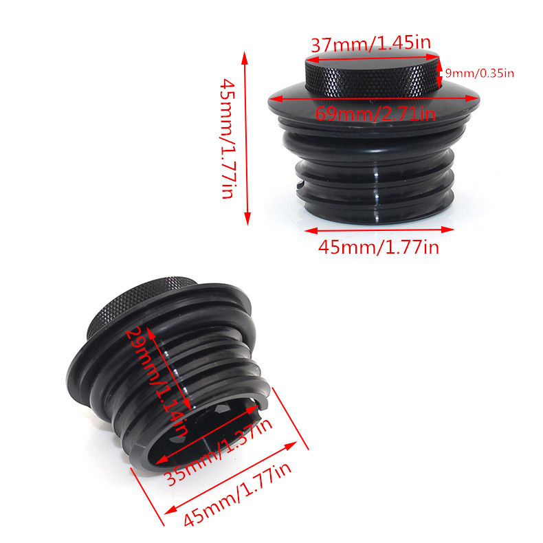 Flush Pop-Up Reservoir Gas Cap Vented Fuel Tank Screw For Harley-Davidson Black