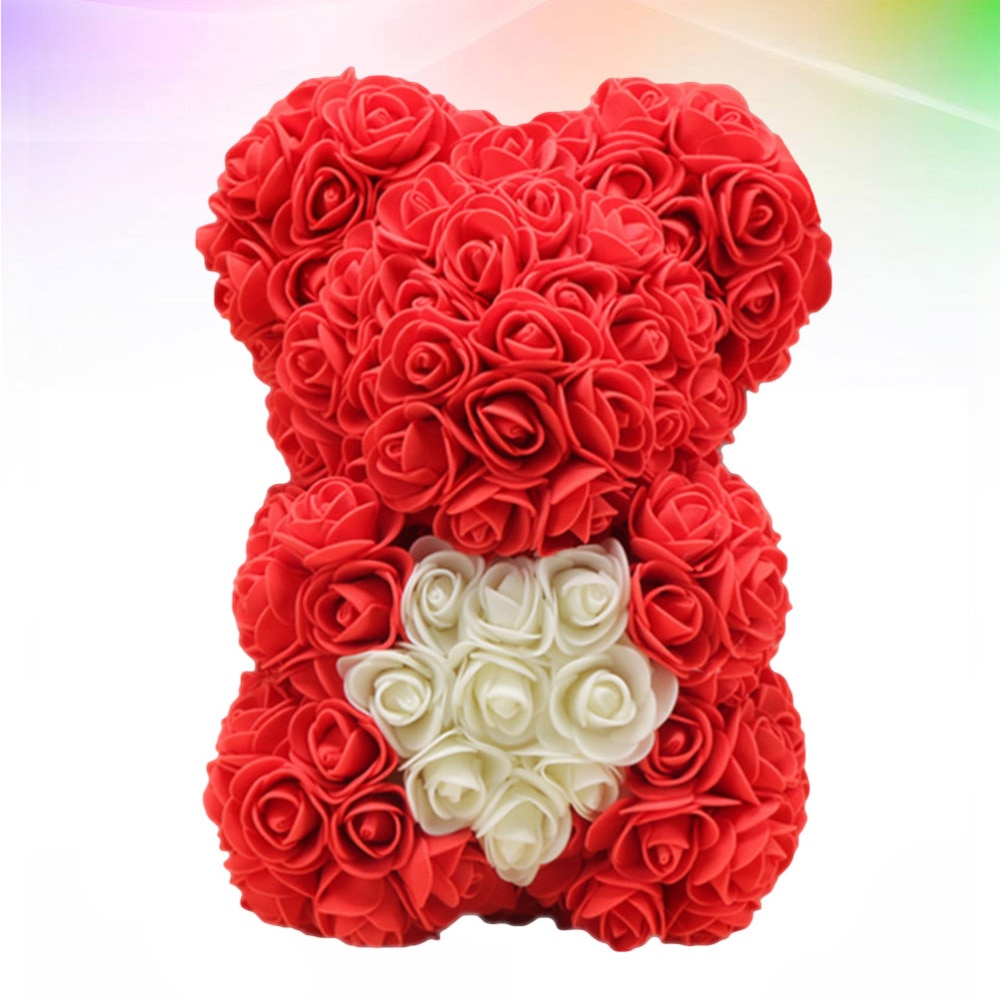 40cm rose bjørn rose blomst kunstig dekorasjon valentinsdag diy for bryllup kjæreste jubileum gif