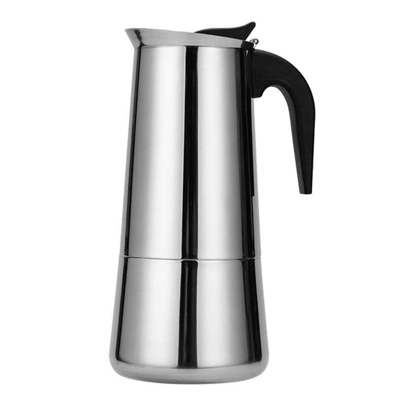Stainless Steel Coffee Pot Mocha Coffee Latte Filter Stove Coffee Maker Pot Filter Beverage Tools: Dark Gray