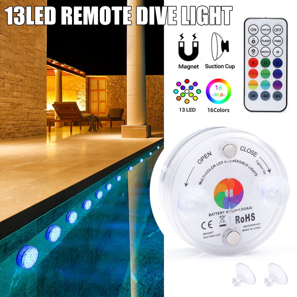 LED Submersible ampoule lumière sous-marine fontaine piscine lampe télécommande UD88