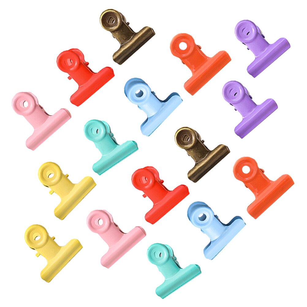 16Pcs Metal File Clips Document Sorting Clips Food Bag Fresh-keeping Clips Bill Clips
