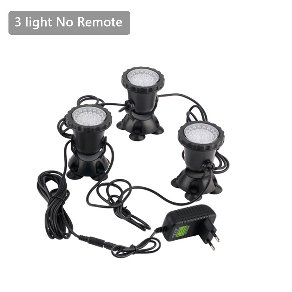 Luz LED subacuática RGB IP68, lámpara de acuario impermeable, 36LED, luz de punto de paisaje para piscina, tanque, fuentes, estanque de agua: YELLOW / 0-5 W