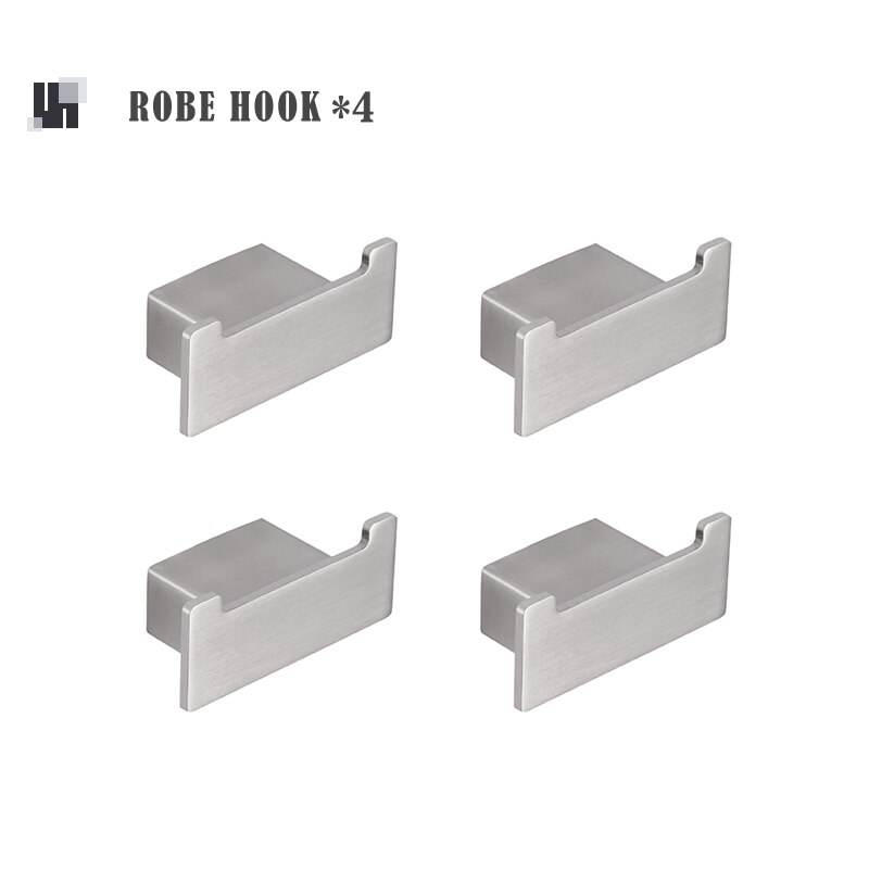 Porte-papier essuie-tout en acier inoxydable, accessoires de salle de bains, porte-serviettes brossés, porte-brosse de toilette, porte-savon à crochet: 4 PCS Robe Hook