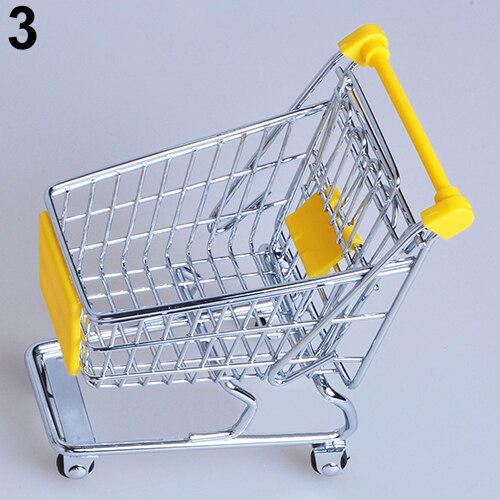 Carrito de mano para supermercado, Mini carrito de compras, decoración de escritorio, almacenamiento, juguete para
