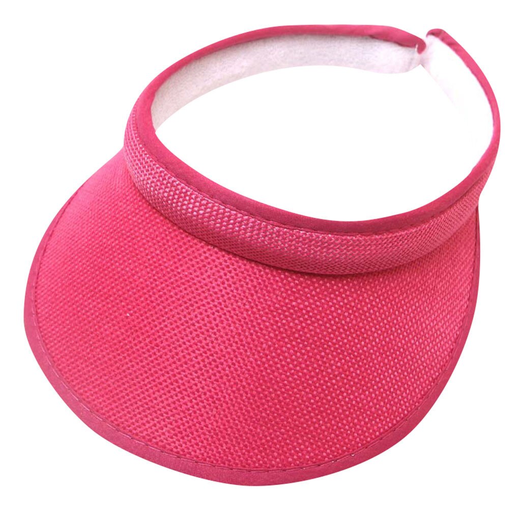 Männer Frauen Sommer Hüte Sonnenhüte Einstellbare Sport Stirnband Klassische Sonne Sport Visier Hut Cap Freien Reise Wandern Einfache Kappe: Hot Pink