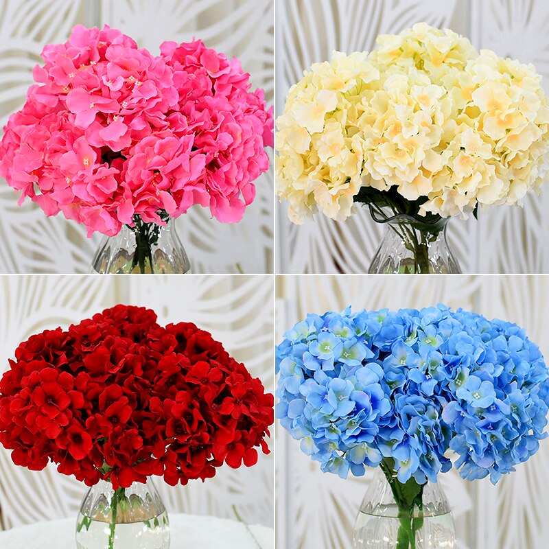 5 hoder bunt mallorca hortensia blomstergren simulering blomst bryllup dekorasjon rekvisitter blomstervegg hus fest dekor