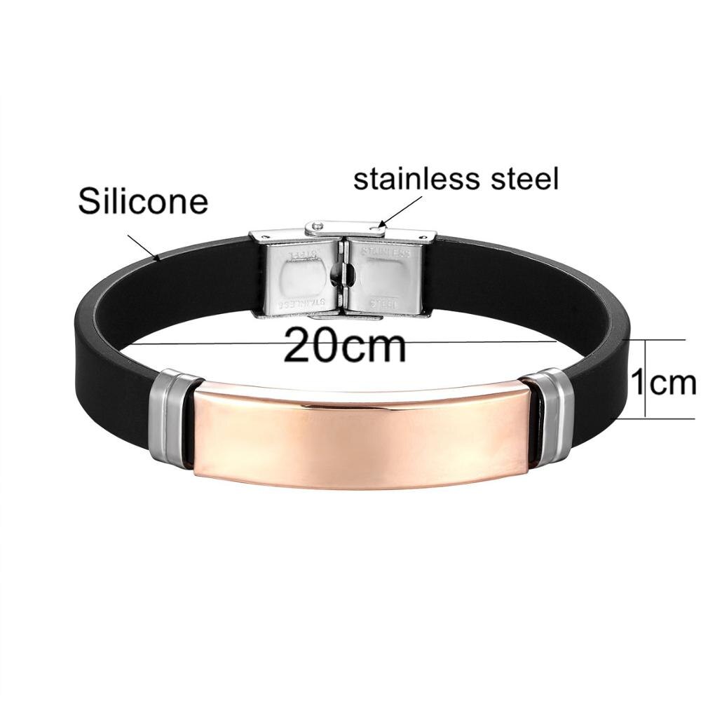 Initial Armband Unisex Sieraden Roestvrij Stalen Gesp Siliconen Armband Mannen Women'saccessories