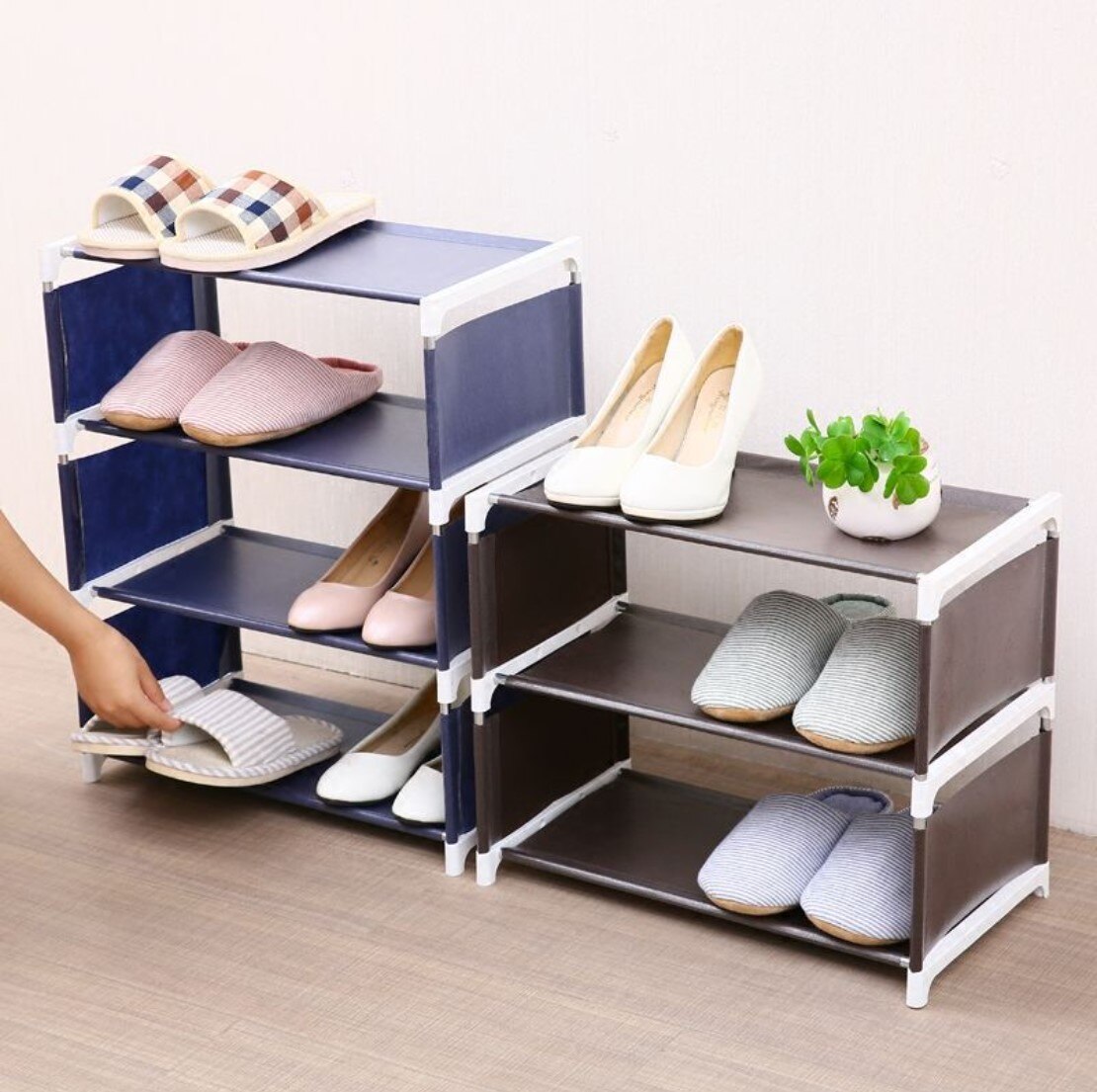 3-5 Layers Non-woven Shoe Rack Large Size Living Room Fabric Dustproof Cabinet Organizer Holder DIY Foldable Stand Shoes Shelf