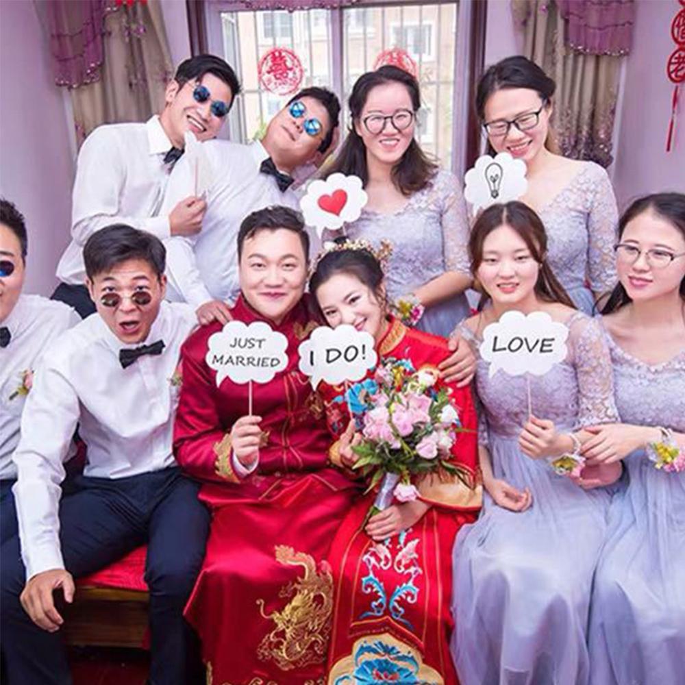 8pcs Fun Wedding Decoration Photo Booth Props DIY Mustache Lips Glasses Mask Photobooth Accessories Wedding Party Supplies