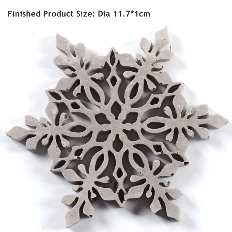 Silicone Tray Mold Christmas Snowflake Coaster Mold Concrete Holder Molds Home Cup Drink Mug Tea Coffee Pad: SH0268