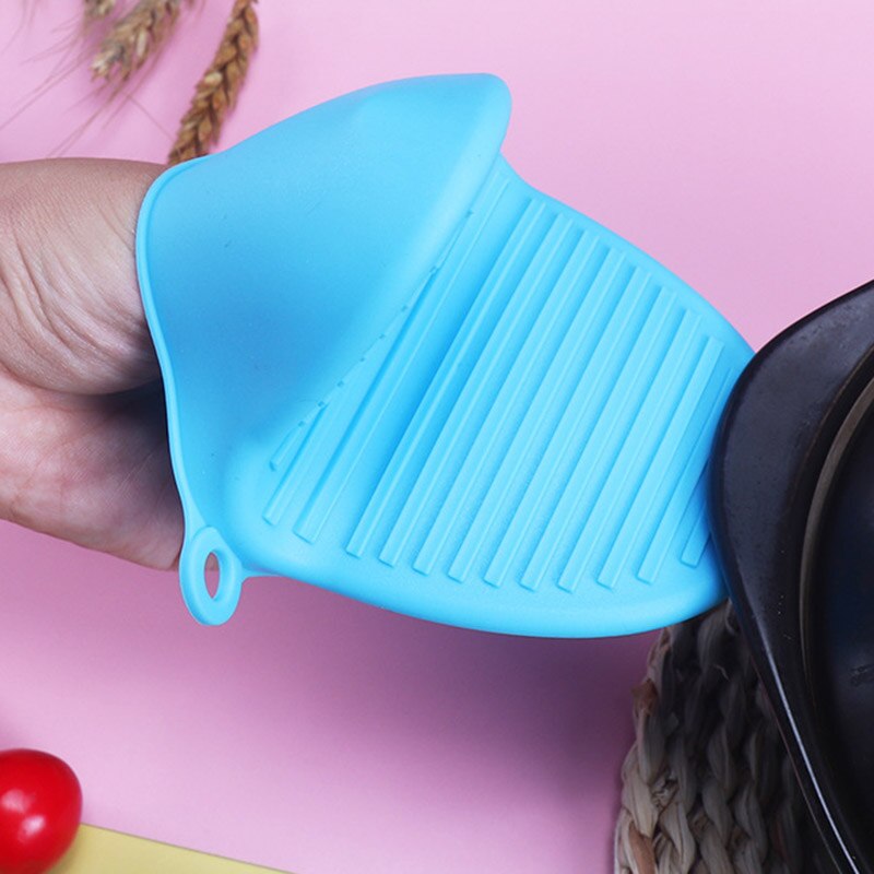 Gant en Silicone coloré Anti-brûlure antidérapant, 2 pièces, pour la cuisine, cuisson, résistant à la chaleur, pince à main, accessoires d'organisation