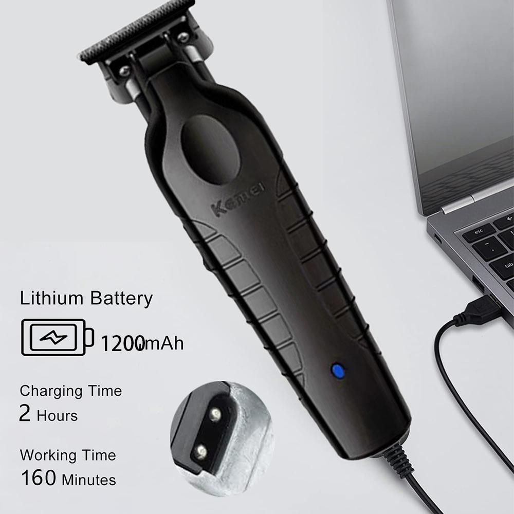 Kemei 2299 tondeuse à cheveux sans fil pour coiffeur Machine professionnelle pour couper les cheveux avec finition électrique 0mm