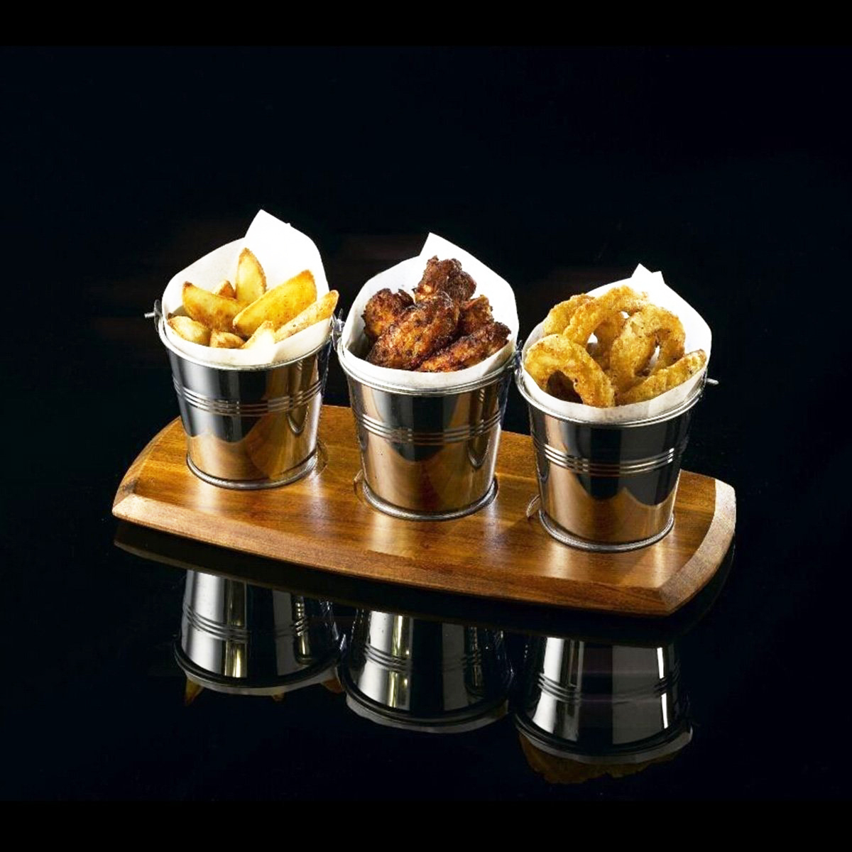 6 stk 10.5 x 7.2 x 10.5cm mini blik metal spand glasur pommes frites dåsespande