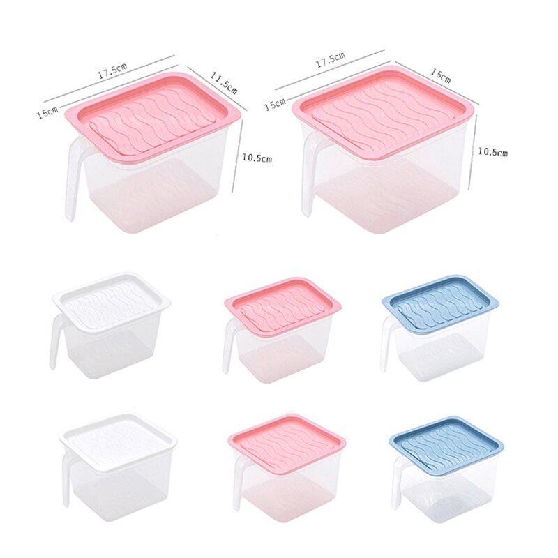 Kitchen Refrigerator Storage Box With Handle Food Container Transparent Keeping Egg Fruit Freshness Fridge Organizer Container