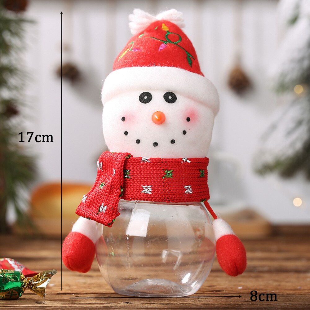 1Pc Santa Claus Snowman Candy Jar Empty Chocolate Cookie Candy Box Storage Bottle DIY Year Christmas Party Kids Navidad: Snowman