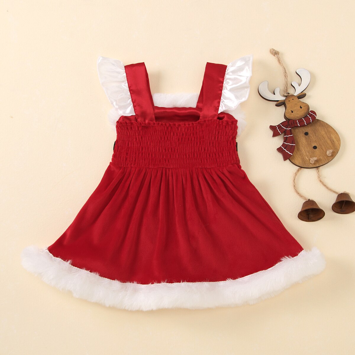 Pelele de Navidad para niñas pequeñas, vestido de Manga mariposa, vestido de lentejuelas para niñas pequeñas de 6 a 24 meses