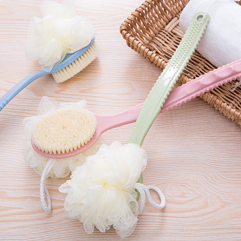 1Pc Zachte Haren Massage Borstel Lange Steel Body Reiniging Douche Gereedschap Bad Lelie Dode Huid Body Massage Borstel Bad borstel