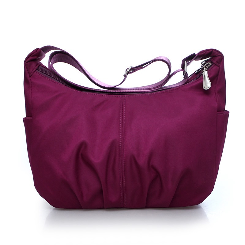 women Waterproof Nylon Messenger Bags Female Crossbody Shoulder Bags Ladies Handbags: dark purple