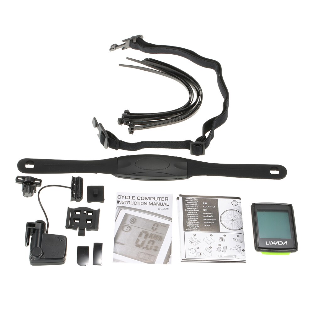 Lixada Multifunctional 3-in-1 Wireless LCD Bicycle Cycling Computer with Cadence Heart Rate Monitor Chest Strap for ciclismo