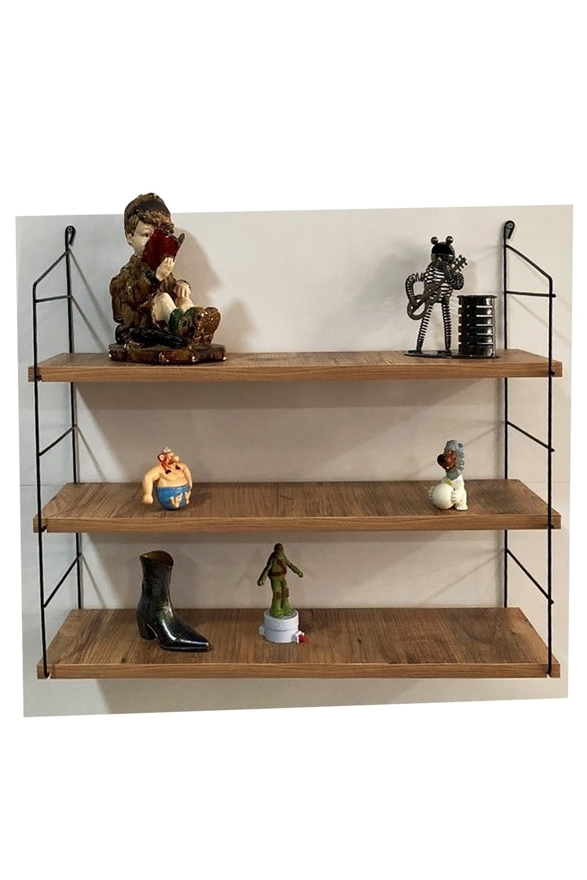 Mauer Regal Bücherregal 3 Ebenen Bücherregal Einheit hölzern Regal Buchen Regal Bad Küche Regal Nussbaum