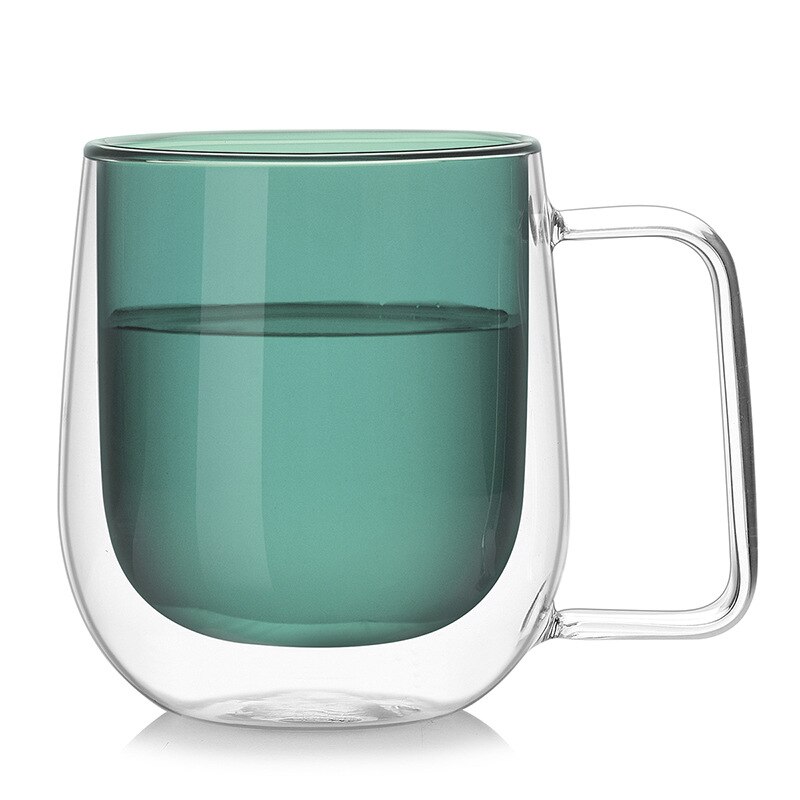 Whisky Bier Glazen Multi-color Wijn Glas Thee Sap Kopje Koffie Cups Cocktail Holder Mok Dubbele Wand Mokken Wijnglas voor Vodka: 250ml Green