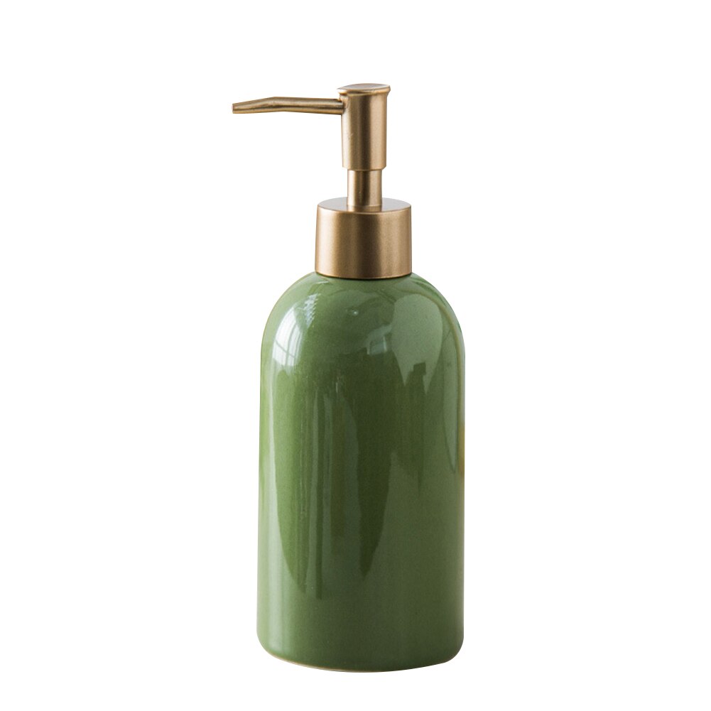 420ml flydende sæbe shampoo lotion shower gel keramisk tom pumpe flaske beholder dåser til opbevaring glasflaske krukker til slim krukke: Grøn