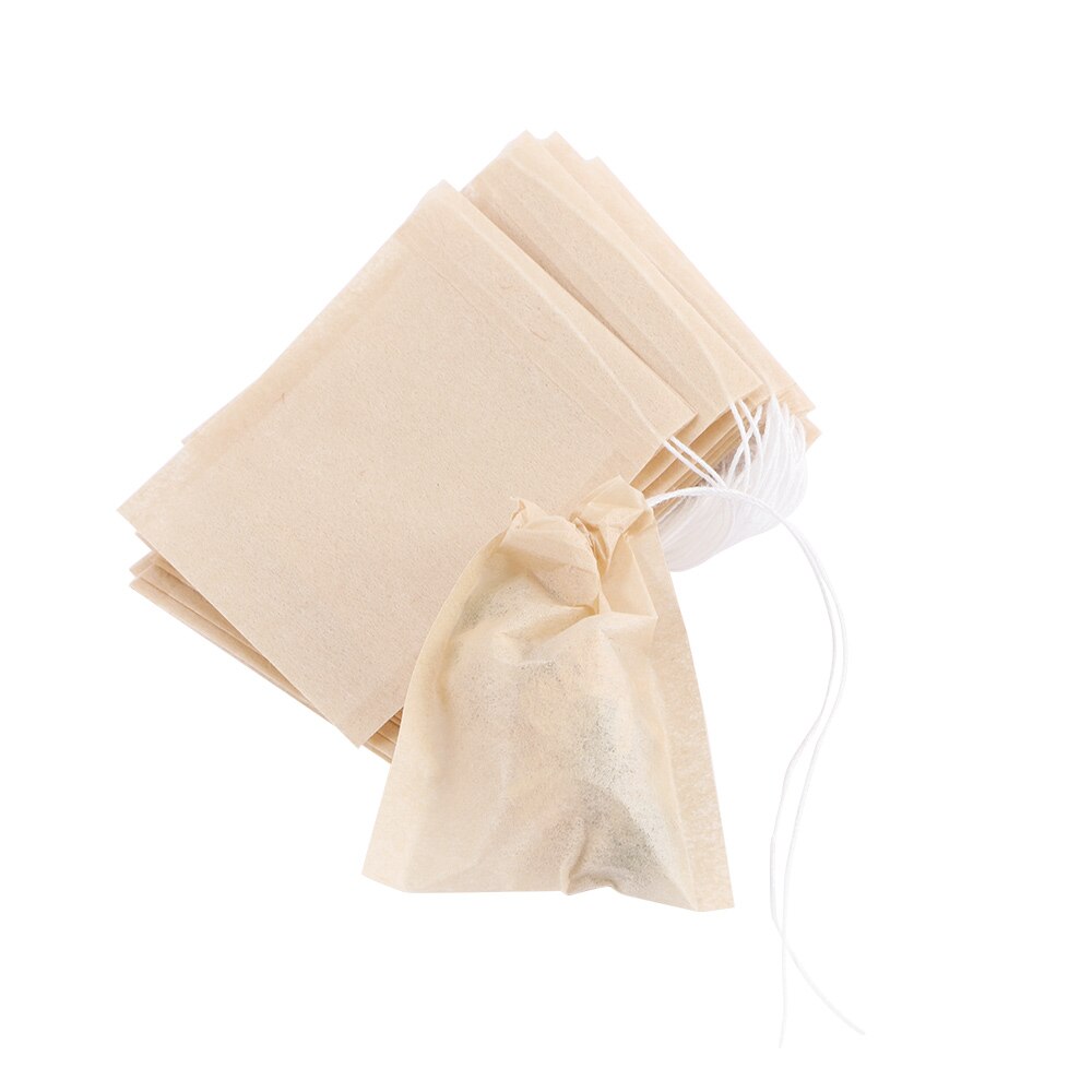 100 Stück Packung Vliesstoff Teebeutel Kordel zug Teebeutel Filter für losen Tee