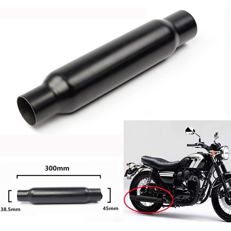 Motorcykel 12 tums avgasrör ljuddämpare-ljuddämpare för chopper cruiser cafe racer bobber touring custom 1.5 tum od inl