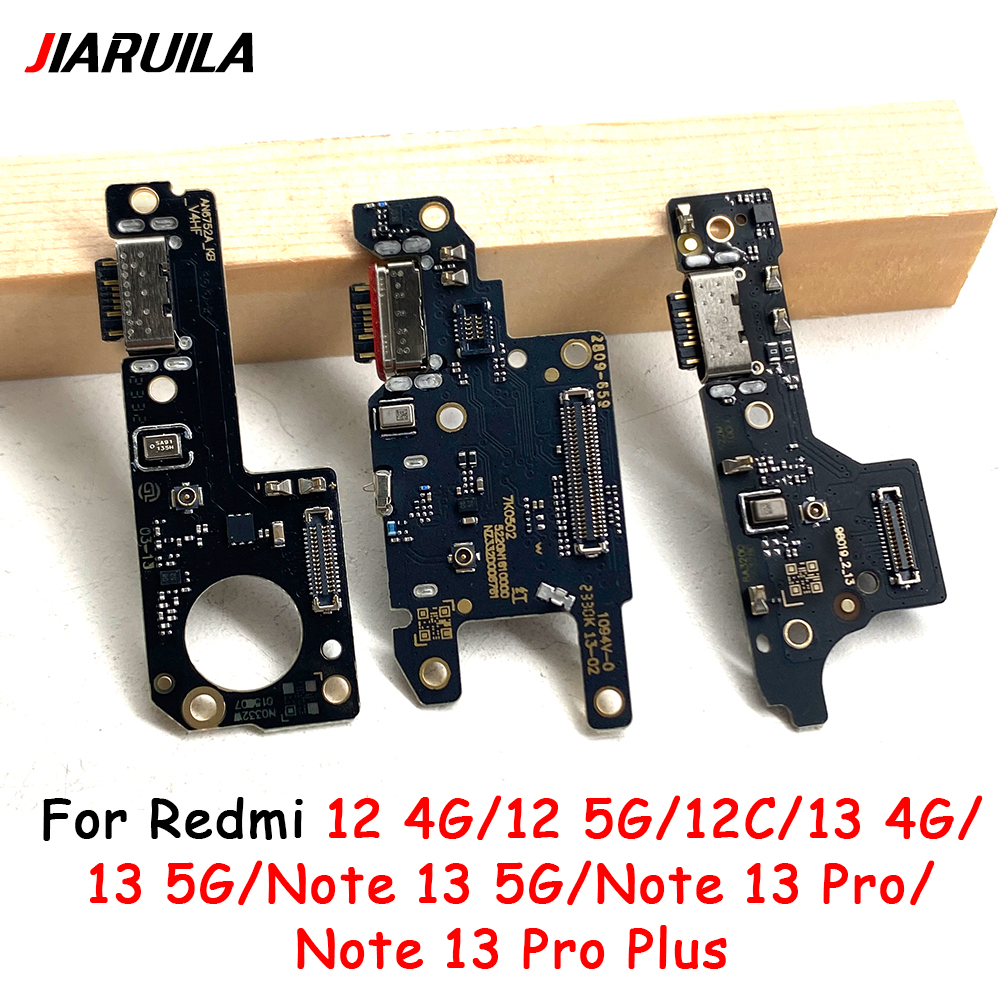 USB Charger Charging Port Dock Connector Microphone Flex Cable For Xiaomi Redmi 12C Note 12 4G 13 Pro Plus 5G 12s Fast charging