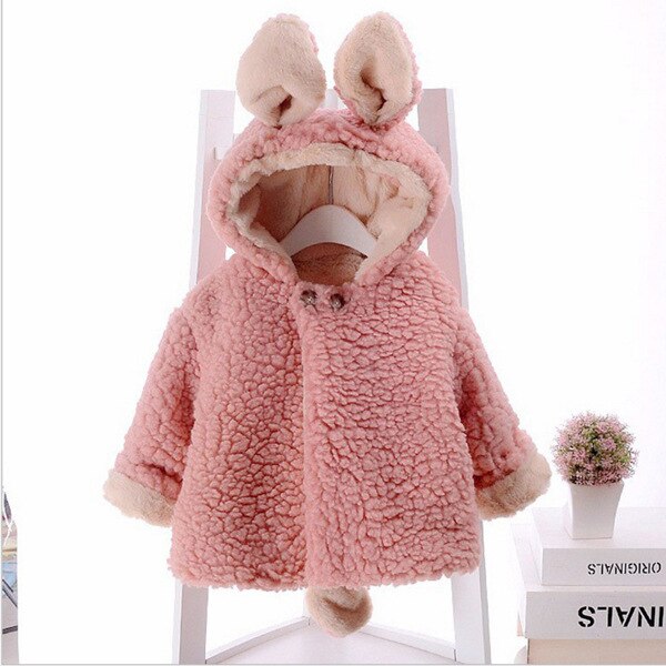 Herfst Winter Bont Attern Peuter Jassen Meisjes Jongens Baby Baby Jongen Herfst Oren Cartoon Kapmantel Mantel Jas Dikke warm: pink / 3T