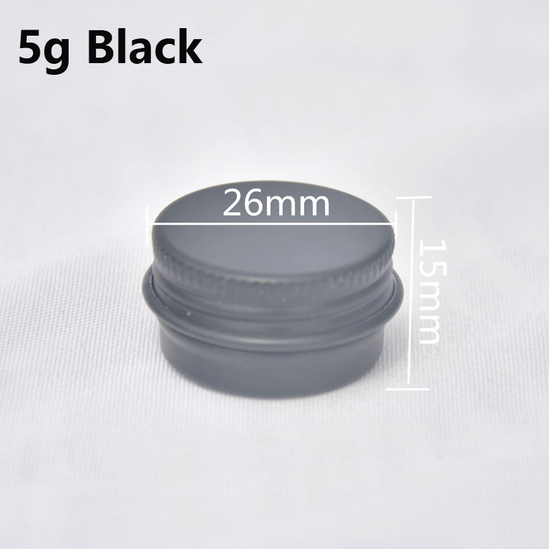 30 stuks 5g 10g 15g 20g 30g 50g lege zwarte aluminium blikken blikken met schroefdeksel ronde kaars kruiden blikken blikken met schroefdeksel containers: 5g zwarte