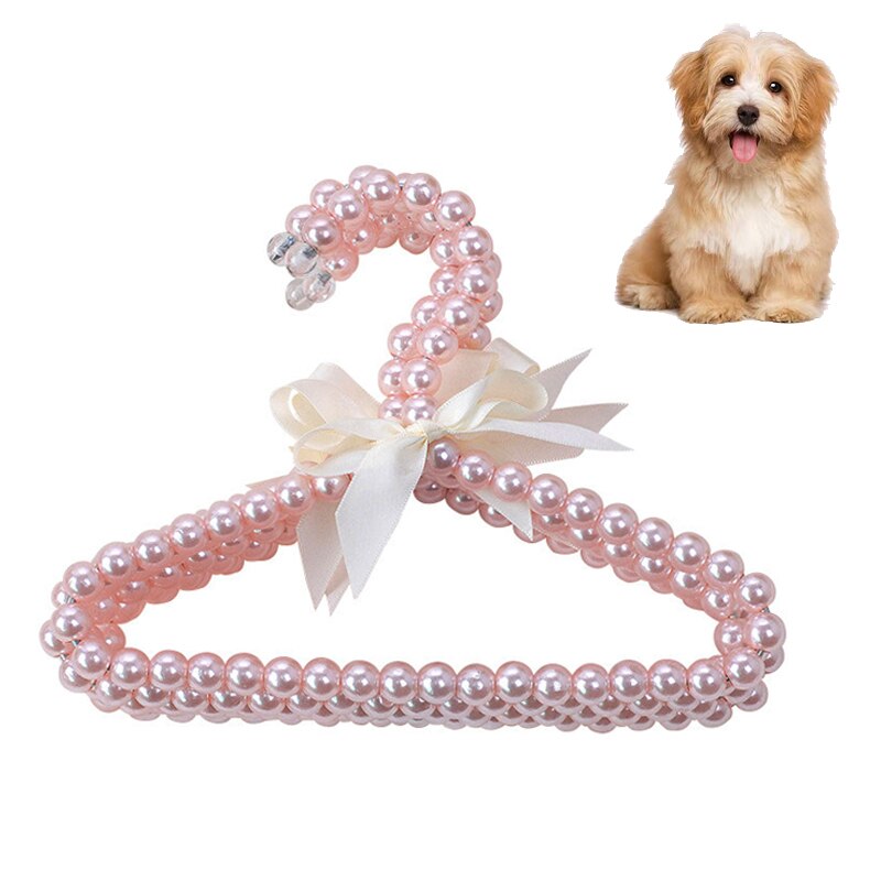 Perchero de tela para mascotas, accesorio de Metal con lazo de perlas para perro, cachorro, Gato y gatito, a la