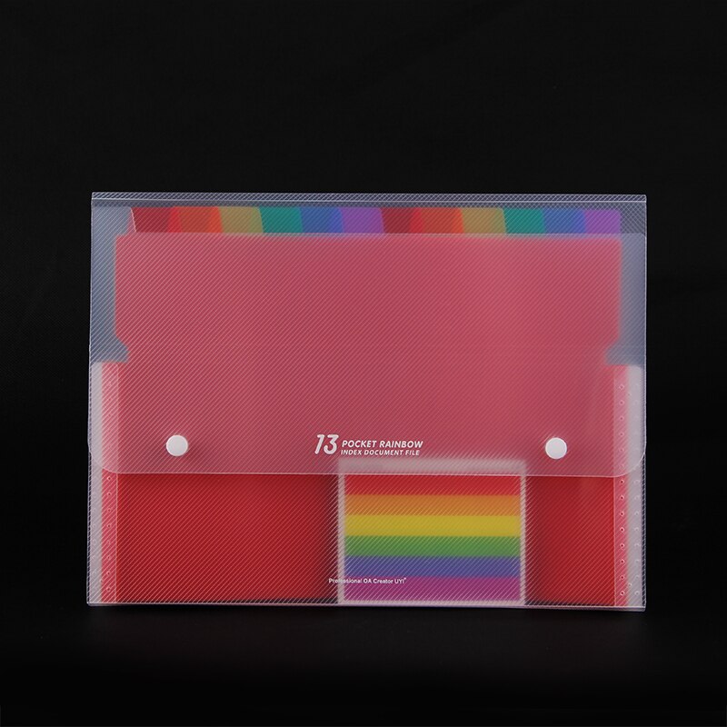 Rainbow Expanding bag A4 File Folder A6 Document Organizer 13/24 Pockets Accordion Folder Organizer for Portable Documents Bag: 13 Pockets A4