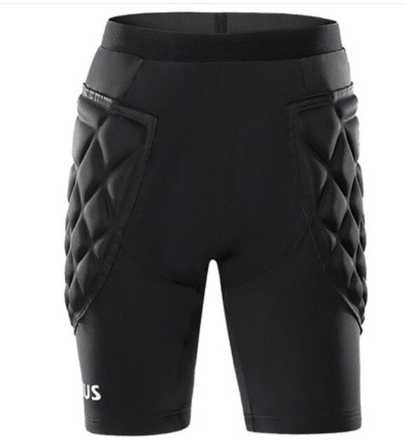 JA572 Men&#39;s Football Soccer Shorts Crashproof GK Goal Keeper Goalie Padded Tights Shorts Training Tackle Roller Skating Black: M