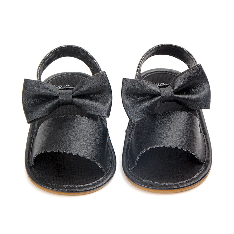 Meisjes Baby Schoenen Zomer Boog Knoop Sandalen Pasgeboren Baby Baby Meisjes Platte Sandalen Schoenen Effen Antislip Pu Leer ademend Toddl: A3 / 0-6 months