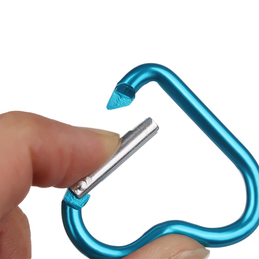 3pcs/set Heart-shaped Aluminum Carabiner Key Chain Clip Outdoor Keyring Hook Water Bottle Hanging Buckle Travel Kit Accessories