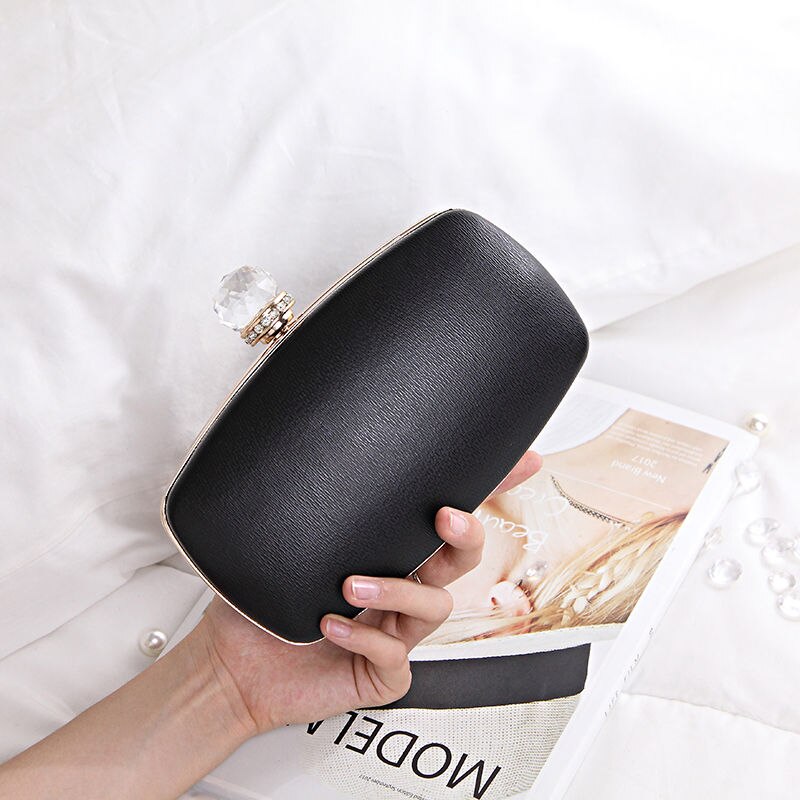 LYKANEFU Luxury Women Evening Bag Box Clutch Purse Women Bag Day Clutches Ladies Wedding Bride Hand Bag for Phone: Black