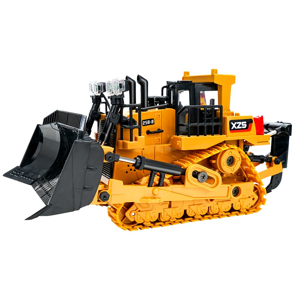 1/24 9ch rc excavator bulldozer toy electric crawler car with light music remote control toy
