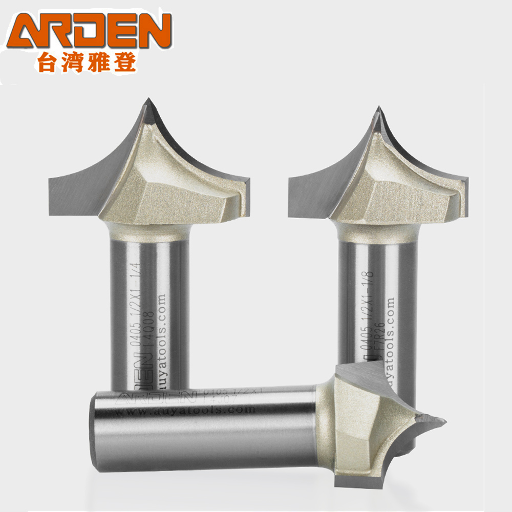 Punta de corte de punta dorada, herramienta de tallado de carburo, punta afilada para carpintería, fresa de borde de arco, broca enrutadora de grabado MDF