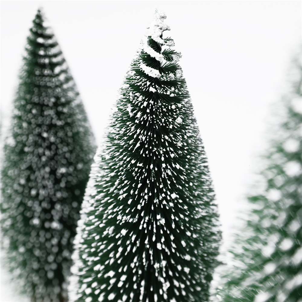 1pcs mini Christmas tree pine needle flocking stained white cedar desktop ornaments DIY shooting prop scene decoration рождество