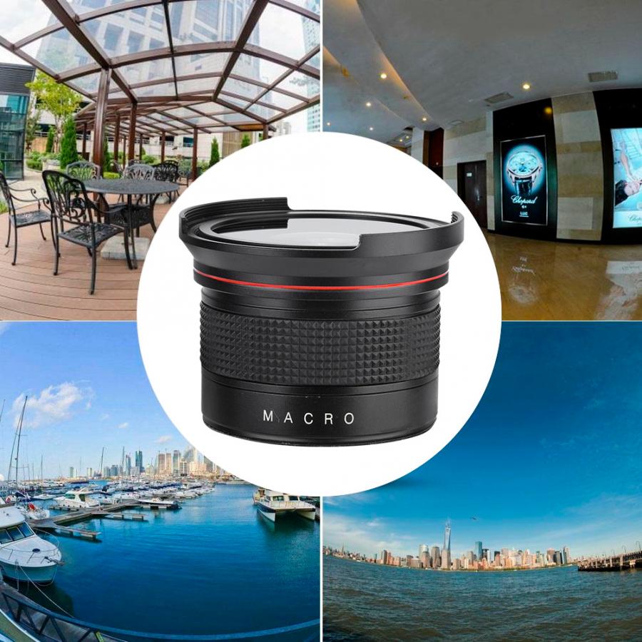 Lentille Fisheye Super grand Angle 58mm 0,35x, pour Canon, Nikon, Sony, appareil photo DSLR, objectif Fisheye Macro grand Angle